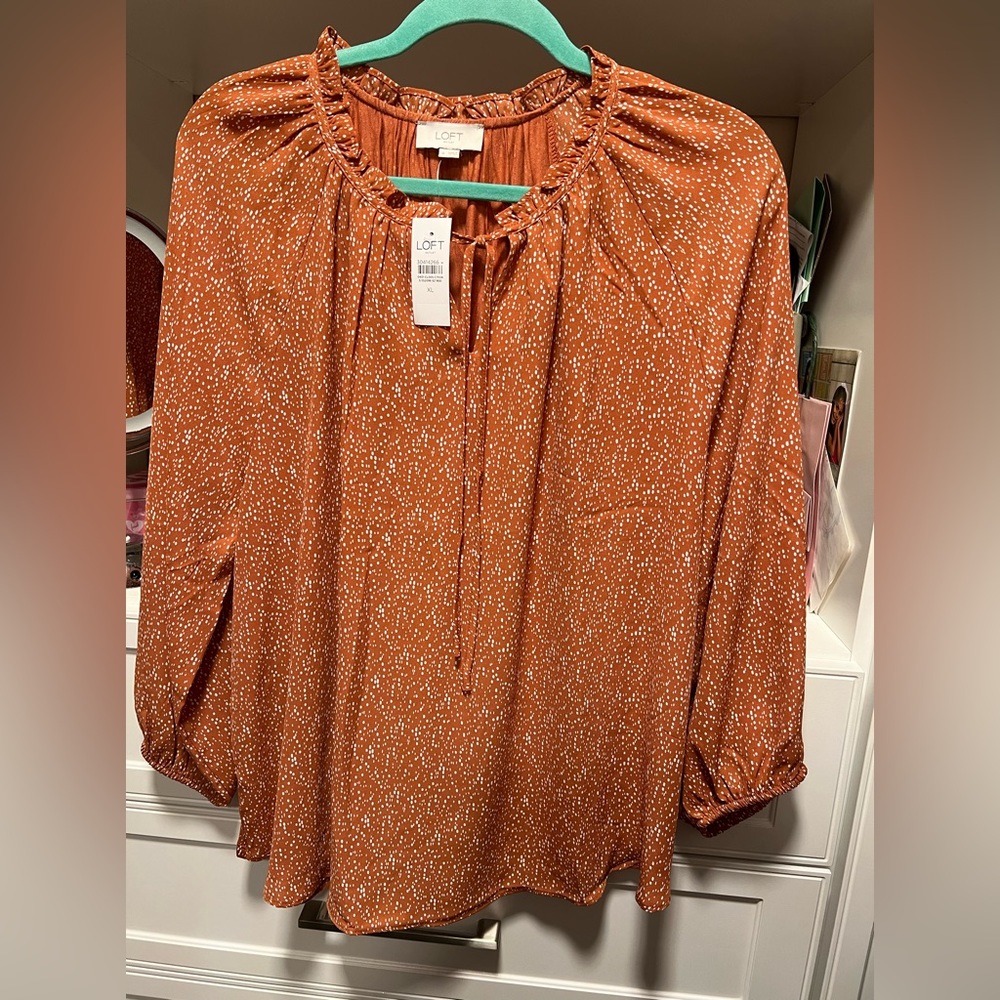 Ruffle Tie Neck Blouse